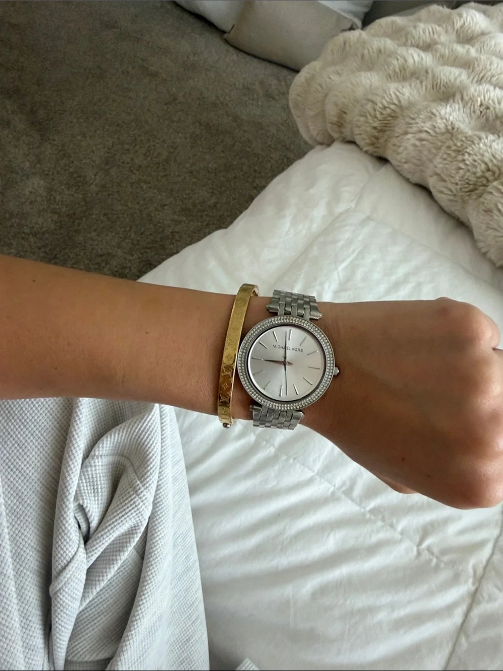 Michael Kors Silver Crystal Bezel Stainless Steel Women's Watch